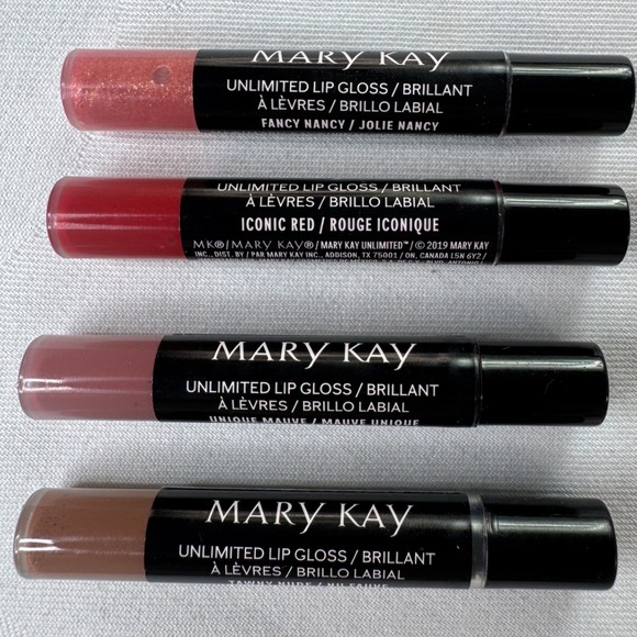 Mary Kay Other - Mary Kay Unlimited Lip Gloss Mini Set Fancy Nancy Iconic Red Unique Mauve Tawny